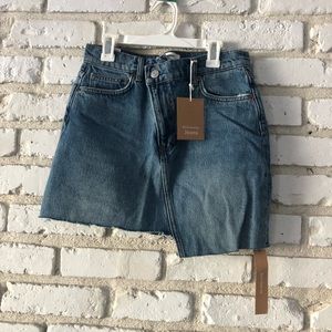 Ellie Asymmetric denim mini skirt